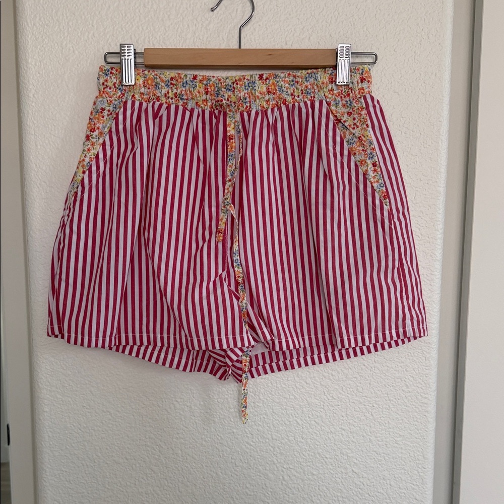 Striped Red Women's Shorts